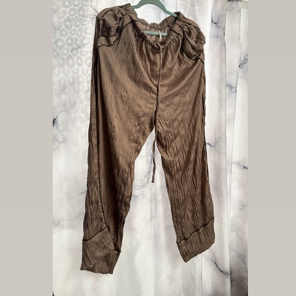Brown Drawstring Pants - Picture 2 of 7